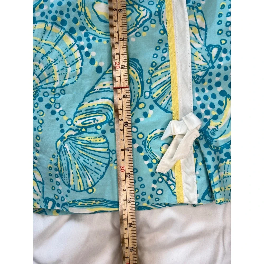 Lilly Pulitzer Skort Seashell Print Golf‎ Athletic Aqua Yellow Size 6 - Picture 6 of 7